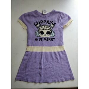 LOL Surprise Girls Purple Knit Sweater Dress Surprise & Be Merry Size XS 4-5